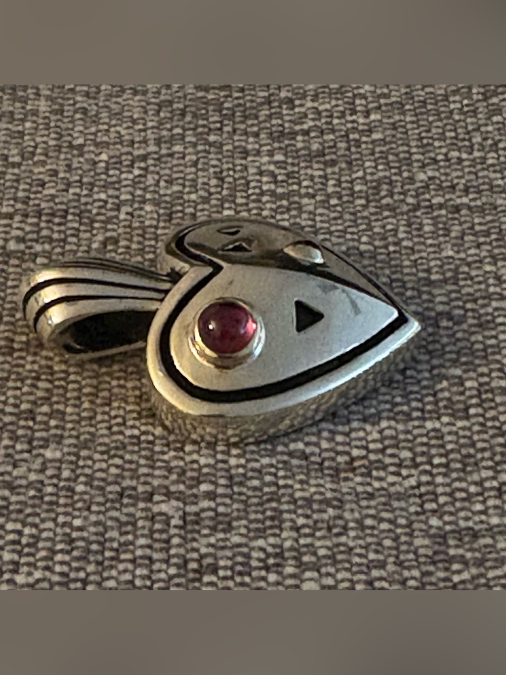 John Atencio 925 Sterling Silver and 18K Heart Pendant with Amethyst - Picture 10 of 11